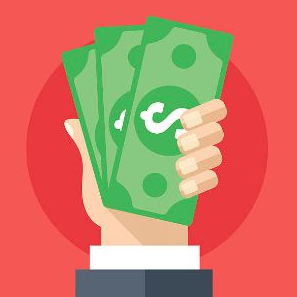 a hand clasping cash notes